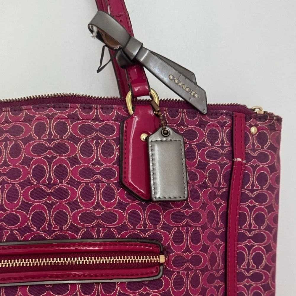 Coach Fuchsia Signature Tote Bag